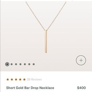 AURATE 14k solid gold bar necklace